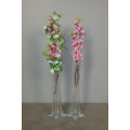 2x Gorgeous Tall Slender "Single Stem" Glass Vases with awesome thick bases - Bid/Vase