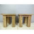 2 STUNNING UPMARKET BLOCK & CHISEL ALL PURPOSE/COFFEE TABLES. FABULOUS AROUND THE HOME!!Bid/table