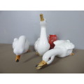 3 VERY PRETTY FIGURINES OF DUCKS, LOVELY TO HAVE ON DISPLAY AROUND THE HOME!!