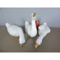 3 VERY PRETTY FIGURINES OF DUCKS, LOVELY TO HAVE ON DISPLAY AROUND THE HOME!!