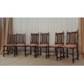 6x INCREDIBLE RARE ANTIQUE VICTORIAN SOLID OAK HAND CARVED DINING CHAIRS WITH BARLEY TWIST UPRIGHTS