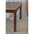 AN AWESOME SQUARE SOLID IMBUIA COFFEE/ OCCASIONAL TABLE WITH A BEAUTIFUL CONTRASTING OAK BORDER