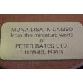 A VERY RARE AND EXTREMELY BEAUTIFUL COLLECTORS "MONA LISA" CAMEO IN A BRASS FRAME