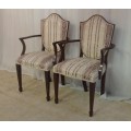 4x SUPERBLY UPHOLSTERED ANTIQUE ROSEWOOD SHIELD BACK ARMCHAIRS w/ ELEGANT SPADE-FOOT LEGS bid/chair