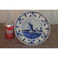 AN AWESOME DUTCH DELFT "BLUE" COLLECTIBLE HAND PAINTED BLUE AND WHITE PORCELAIN PLATE