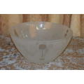 A WONDERFUL FROSTED GLASS SERVING/ SALAD BOWL WITH CLEAR GLASS DETAILING IN GREAT CONDITION