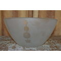A WONDERFUL FROSTED GLASS SERVING/ SALAD BOWL WITH CLEAR GLASS DETAILING IN GREAT CONDITION