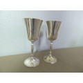 TWO GORGEOUS VERY ORNATE SILVER PLATED GOBLETS, WONDERFUL FOR A SPECIAL OCCASION bid/goblet
