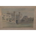 FOUR AWESOME VINTAGE WATERCOLOUR PRINTS OF WINDSOR CASTLE IN THE MID 1700's BY PAUL SANDBY