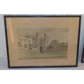 FOUR AWESOME VINTAGE WATERCOLOUR PRINTS OF WINDSOR CASTLE IN THE MID 1700's BY PAUL SANDBY
