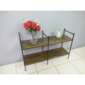 A VERY STYLISH METAL AND WOOD STAND, FANTASTIC INDOORS OR ON THE PATIO!!