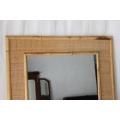 2x AWESOME CANE AND WICKER WALL MIRRORS IN AWESOME CONDITION - GREAT HOLIDAY HOME MIRRORS bid/mirror