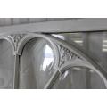 A RARE AND MAGNIFICENT ANTIQUE BEVELED GLASS "PEACOCK" DOUBLE DOOR ARCH TRANSOM WINDOW
