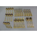 A FABULOUS VINTAGE "WA ROGERS" 24ct GOLD PLATED 40 PIECE CUTLERY SET = 4 SETTINGS SET