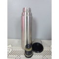 AN AWESOME "ISOSTEEL" STEEL  (HOT AND COLD) INSULATED DRINKS FLASK WITH A LID-CUP!