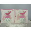 TWO GORGEOUS PINK AND WHITE SCATTER CUSHIONS!! LOVELY IN A GIRLS ROOM!!!