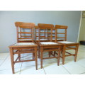 WOW! 6 STUNNING VINTAGE YELLOW WOOD w RIEMPIES DINING CHAIRS.GORGEOUS WITH ANY TABLE!! Bid/chair