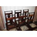 AN EXQUISITE SET OF SIX SOLID STINKWOOD RIEMPIE DINING CHAIRS IN FABULOUS CONDITION bid/chair