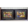 ***BARGAIN*** 2x MAGNIFICENTLY FRAMED & SIGNED ORIGINAL "DARIO" ABSTRACT PAINTINGS! bid/painting