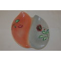AN EXQUISITE VINTAGE (c1935) ART DECO PINK AND GREY "SHORTER & SON" PORCELAIN HORS D'OEUVRES PLATE