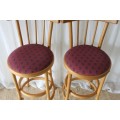 A COLLECTION OF 6x ORIGINAL WOODEBENDER OAK BENTWOOD BAR CHAIRS WITH REINFORCED SEATS bid/chair