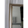 AN AWESOME FULL LENGTH "BEVELED GLASS" WALL MIRROR WITH A BEAUTIFUL ANTIQUE GOLD FRAME