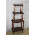 A STUNNING TALL VINTAGE FOUR-TIER "WHATNOT" DISPLAY SHELF IN GREAT CONDITION