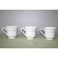 3x BEAUTIFUL "FINE PORCELAIN" TEA CUPS WITH GORGEOUS DETAILING, GREAT FOR A MIX AND MATCH SET