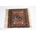 A WONDERFUL PERSIAN CARPET "TABLE CARPET" FOR A CANDELABRA, TABLE LAMP OR LARGE BOWL