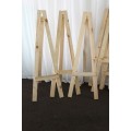 4x AWESOME A-FRAME WOODEN EASELS - PERFECT FOR DISPLAY ART OR WEDDING TABLE SEATING bid/easel