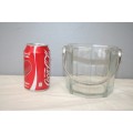 **RS17** An Arc octagonal glass ice bucket w/ a silver handle - ideal for a drinks tray or trolley