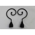 A FANTASTIC PAIR OF WROUGHT IRON CURTAIN ROD FINIALS IN GREAT CONDITION