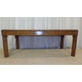 A BEAUTIFUL AND EXQUISITELY MADE BURMESE TEAK CENTER COFFEE TABLE IN GORGEOUS CONDITION