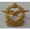 A FANTASTIC UNION OF SOUTH AFRICA WWI AIR FORCE ''S.A.A.F./S.A.L.M.'' CAP BADGE WITH KINGS CROWN