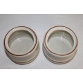 TWO AWESOME SOUTH AFRICAN MADE CONTINENTAL STONEWARE SUGAR BOWLS IN GREAT CONDITION