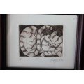 TWO SPECTACULARLY FRAMED LIMITED EDITION HILDEGARD VAN HEERDEN "HAND-COLOURED" ETCHINGS bid/etching