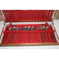 A MAGNIFICENT COMPLETE STAINLESS STEEL (12 SETTING) 112 PIECE CUTLERY SET IN ITS ORIGINAL CADDIE