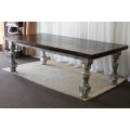 SPECTACULAR SOLID OREGON 10-SEATER DINING TABLE w/ SOLID "DISTRESSED" TABLE LEGS & A 65mm THICK TOP!