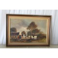 A MAGNIFICENT ORIGINAL "LUTHER MARAIS" (1935 - 2010) SIGNED & FRAMED OIL ON BOARD PAINTING