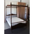 A STUNNING AND VERY STYLISH FOUR-POSTER CANOPY DOUBLE BED WITH A KING KOIL SPINAL GUARD MATTRESS