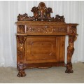 A BREATHTAKING HAND CARVED JACOBEAN (c1800) ANTIQUE ENGLISH OAK CHIFFONIER w EXQUISITE DETAILING