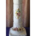 AN EXCEPTIONAL LARGE HAND PAINTED ITALIAN MADE CAPODIMONTE PORCELAIN DECORATED PEDESTAL COLUMN