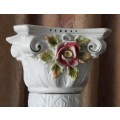 AN EXCEPTIONAL LARGE HAND PAINTED ITALIAN MADE CAPODIMONTE PORCELAIN DECORATED PEDESTAL COLUMN