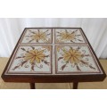 A FABULOUS VINTAGE "RETRO" MERANTI TILED OCCASIONAL/ SIDE TABLE IN WONDERFUL CONDITION