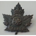 A SUPERB RARE BRITISH CANADIAN 52nd BATTALION ''NEW ONTARIO REGIMENT'' CAP BADGE
