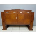 AN INCREDIBLE ORIGINAL ART DECO CABINET BUFFET SERVER WITH PERIOD DETAILING AND HANDLES - A STUNNER!