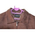 AN AWESOME DARK BROWN GENTS CASUAL FAUX SUEDE LEATHER JACKET IN EXCELLENT CONDITION