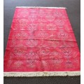 A SUPERB BELGIAN MADE RICH RED "SILKY" CARPET WITH A STUNNING PATTERN IN AWESOME CONDITION