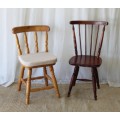 TWO AWESOME WOODEN OCCASIONAL CHAIRS WITH TURNED LEGS AND BACKREST SUPPORTS bid/chair