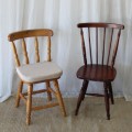 TWO AWESOME WOODEN OCCASIONAL CHAIRS WITH TURNED LEGS AND BACKREST SUPPORTS bid/chair